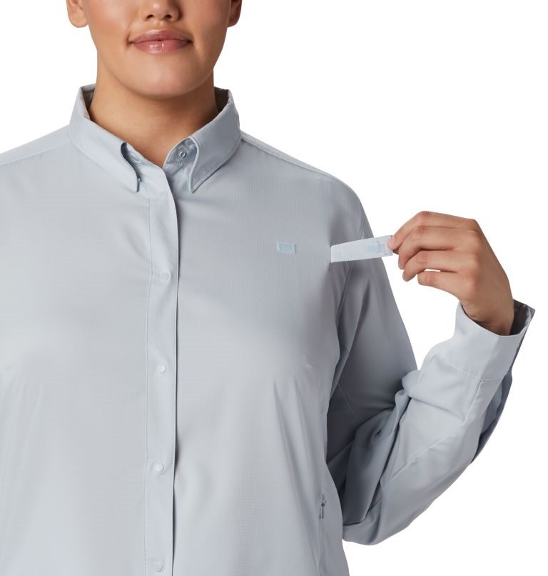 Women's Columbia PFG Tamiami II Long Sleeve Shirts Light Grey | Plus Size CA-L3450